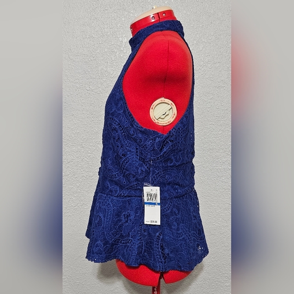 Blue Lace Halter Top - Picture 3 of 3